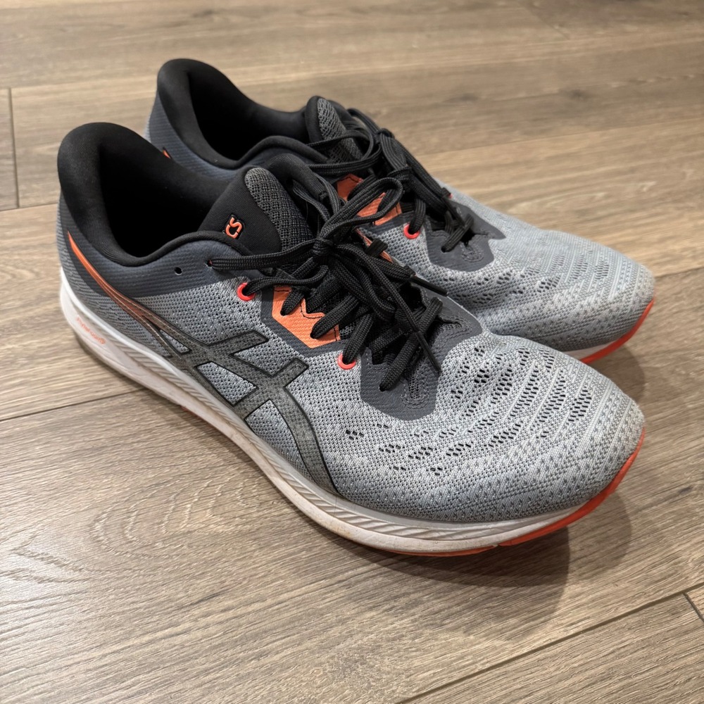 Asics Glideride Mens Running Shoes Grey Orange Black 1011A792 Size 12